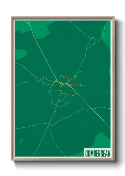 Une affiche de carte sur Gombergean