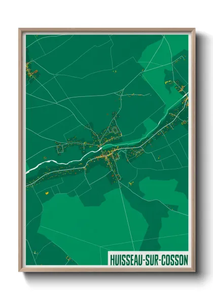 Une affiche de carte sur Huisseau-sur-Cosson