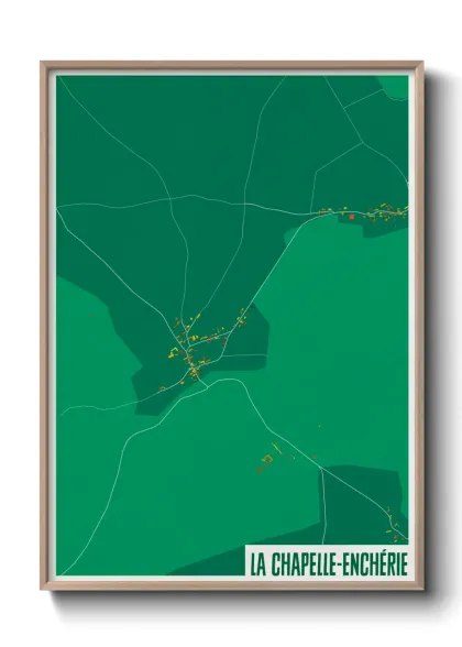 Une affiche de carte sur La Chapelle-Enchérie
