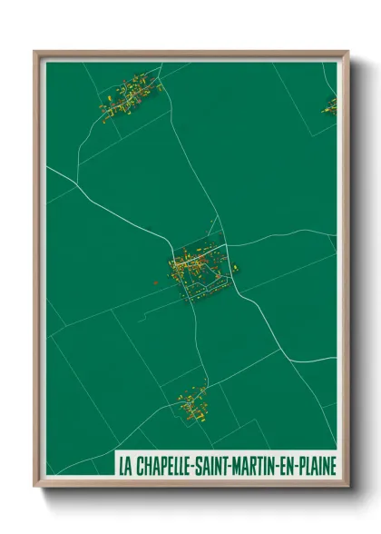 Une affiche de carte sur La Chapelle-Saint-Martin-en-Plaine