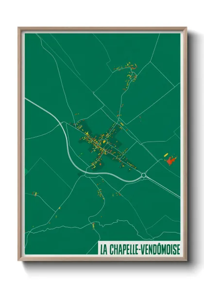 Une affiche de carte sur La Chapelle-Vendômoise