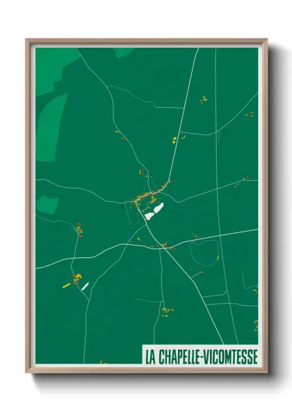 Une affiche de carte sur La Chapelle-Vicomtesse