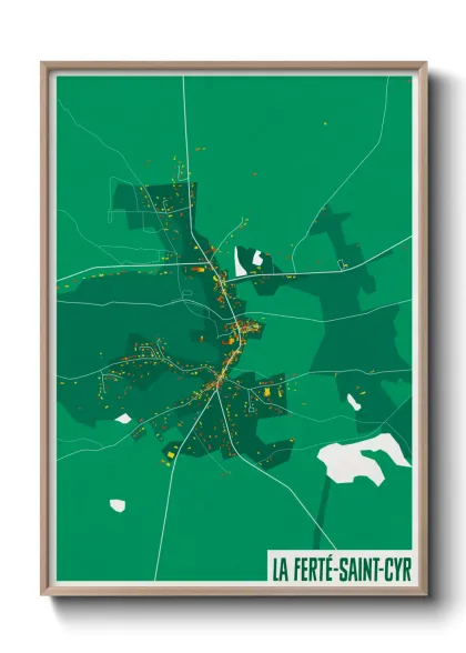 Une affiche de carte sur La Ferté-Saint-Cyr