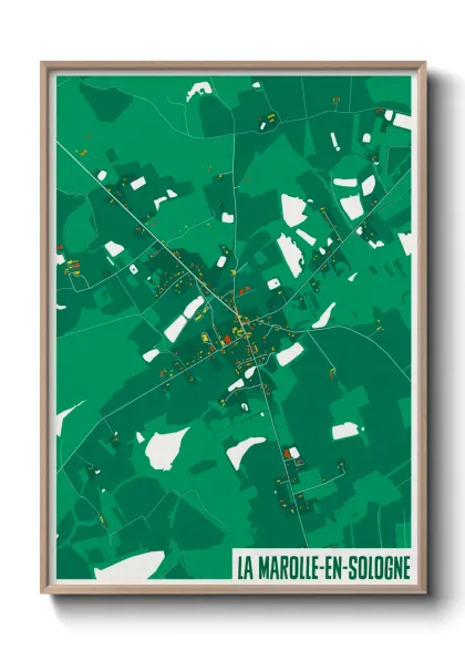 Une affiche de carte sur La Marolle-en-Sologne