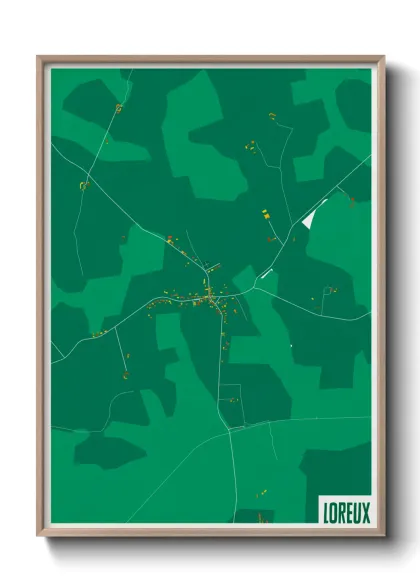 Une affiche de carte sur Loreux