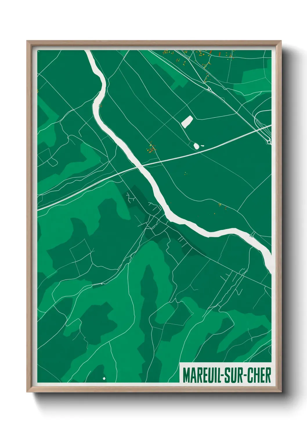 Un poster carteMareuil-sur-Cher