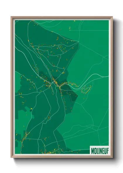 Une affiche de carte sur Molineuf