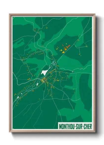 Une affiche de carte sur Monthou-sur-Cher