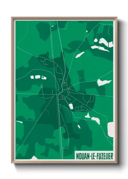 Une affiche de carte sur Nouan-le-Fuzelier