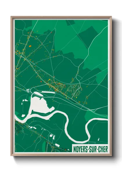 Une affiche de carte sur Noyers-sur-Cher