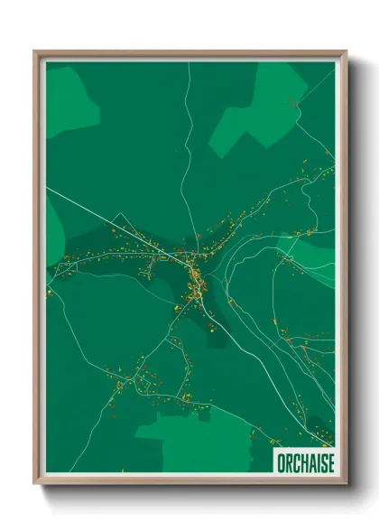 Une affiche de carte sur Orchaise
