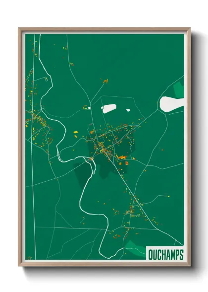 Une affiche de carte sur Ouchamps