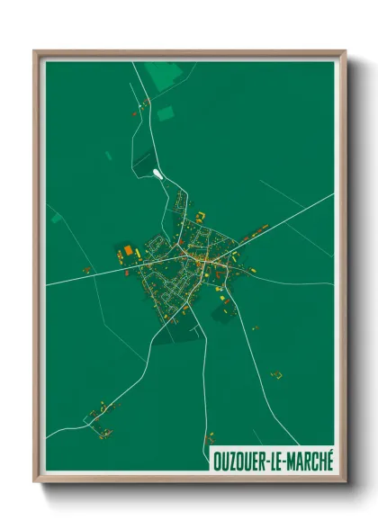 Une affiche de carte sur Ouzouer-le-Marché