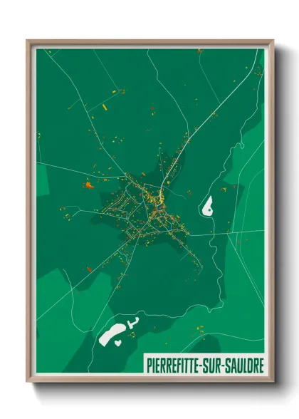 Une affiche de carte sur Pierrefitte-sur-Sauldre