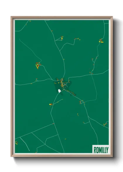 Une affiche de carte sur Romilly