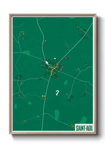 Une affiche de carte sur Saint-Agil