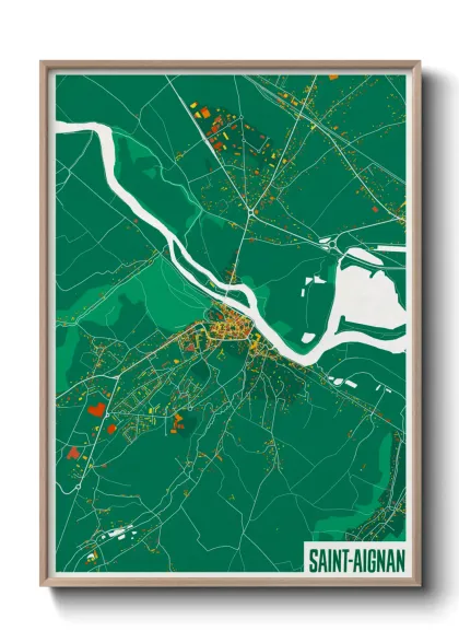 Une affiche de carte sur Saint-Aignan