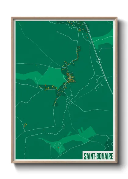 Une affiche de carte sur Saint-Bohaire