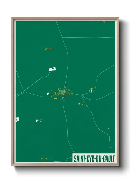 Une affiche de carte sur Saint-Cyr-du-Gault