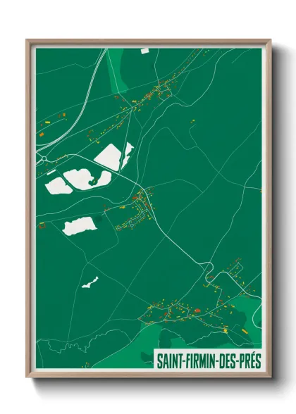 Une affiche de carte sur Saint-Firmin-des-Prés