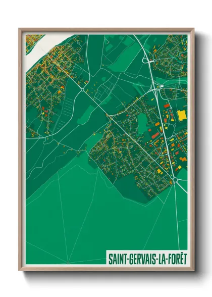 Une affiche de carte sur Saint-Gervais-la-Forêt