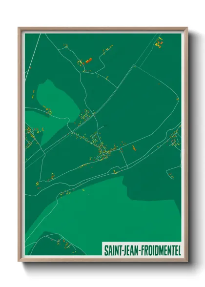Une affiche de carte sur Saint-Jean-Froidmentel