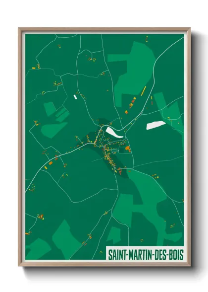 Une affiche de carte sur Saint-Martin-des-Bois