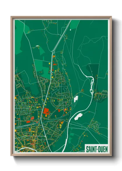 Une affiche de carte sur Saint-Ouen