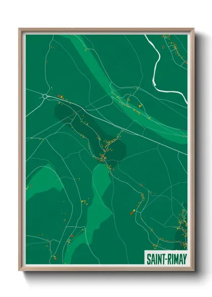 Une affiche de carte sur Saint-Rimay