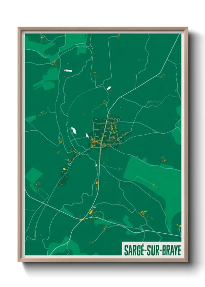Une affiche de carte sur Sargé-sur-Braye