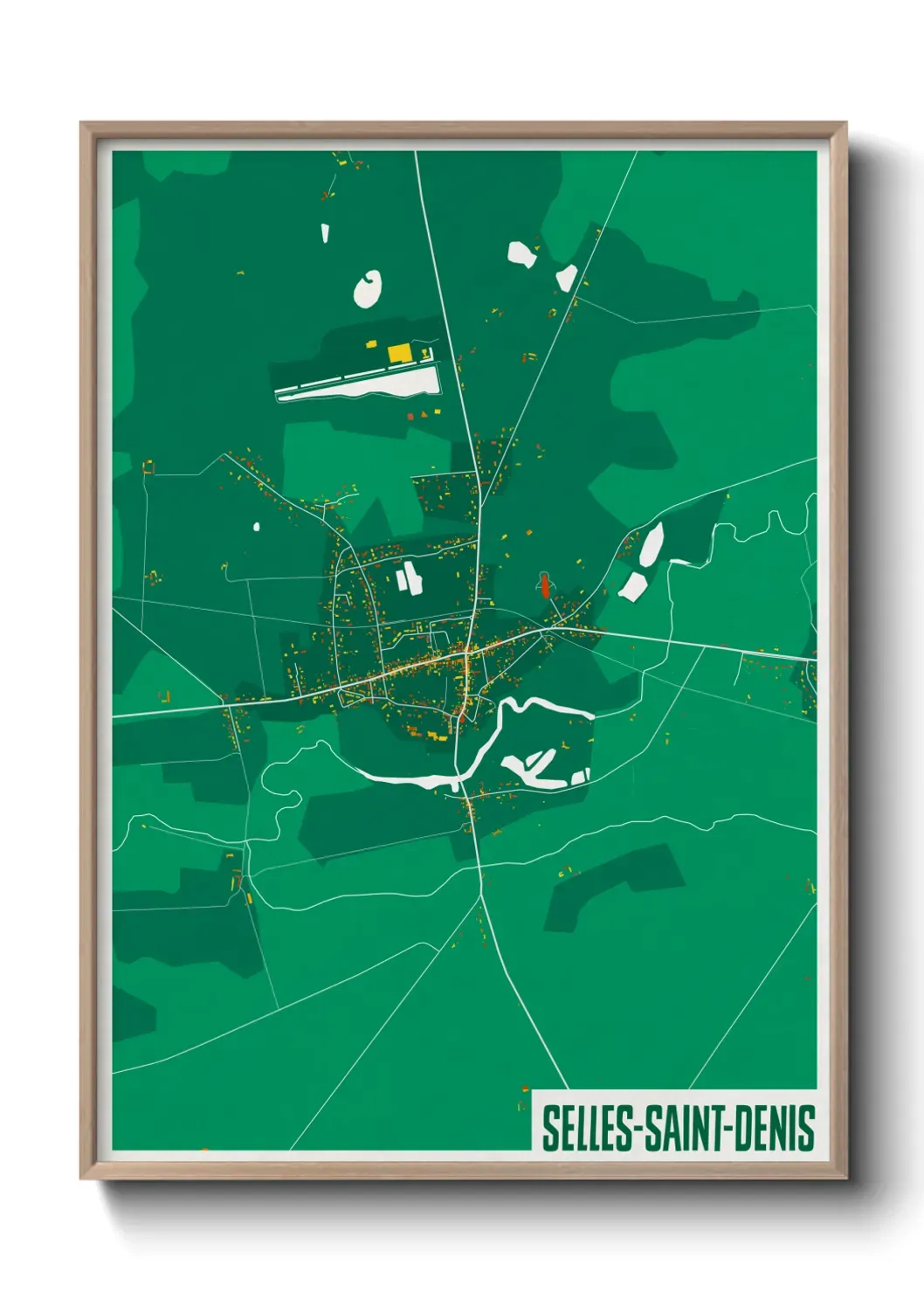 Un poster carte Selles-Saint-Denis