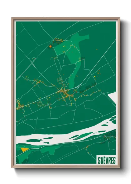 Une affiche de carte sur Suèvres