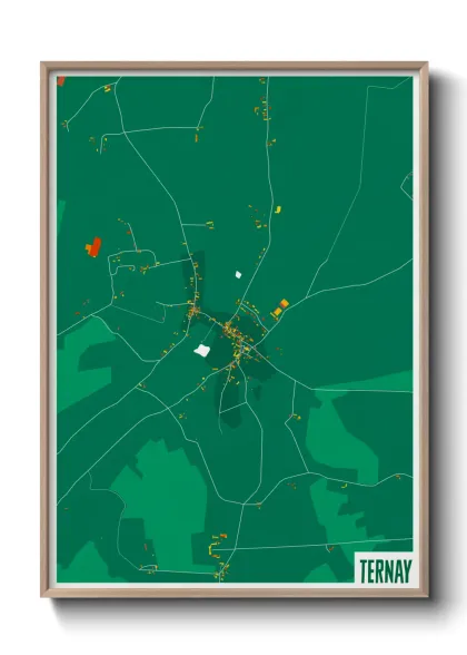 Une affiche de carte sur Ternay