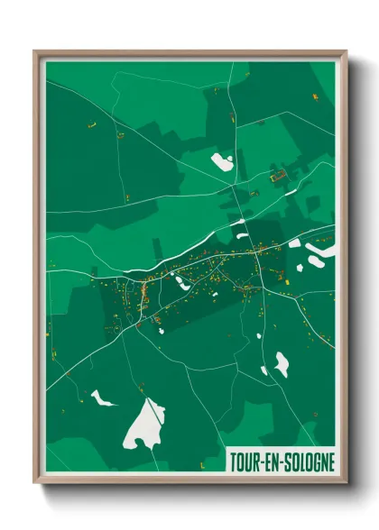 Une affiche de carte sur Tour-en-Sologne