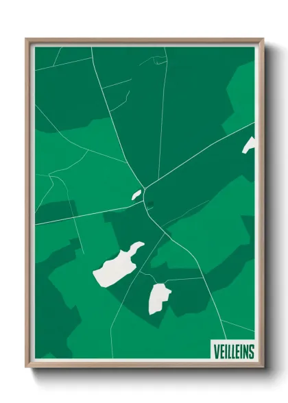 Une affiche de carte sur Veilleins