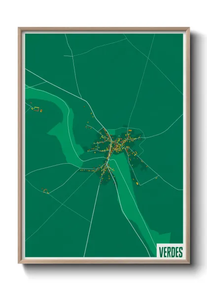 Une affiche de carte sur Verdes