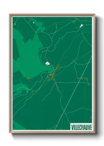 Une affiche de carte sur Villechauve