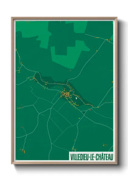 Une affiche de carte sur Villedieu-le-Château