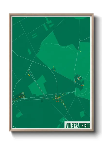 Une affiche de carte sur Villefrancœur