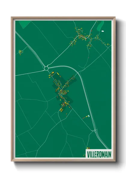 Une affiche de carte sur Villeromain