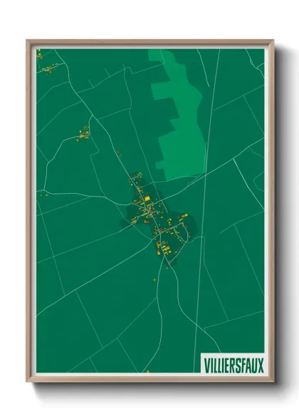 Une affiche de carte sur Villiersfaux