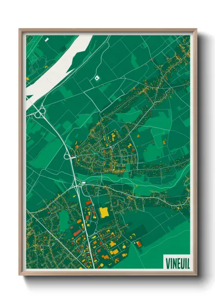 Une affiche de carte sur Vineuil