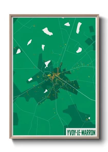 Une affiche de carte sur Yvoy-le-Marron
