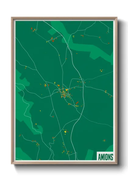 Une affiche de carte sur Amions