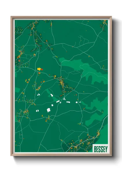 Une affiche de carte sur Bessey