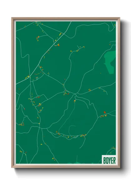 Une affiche de carte sur Boyer