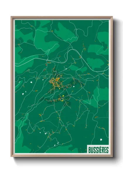 Une affiche de carte sur Bussières