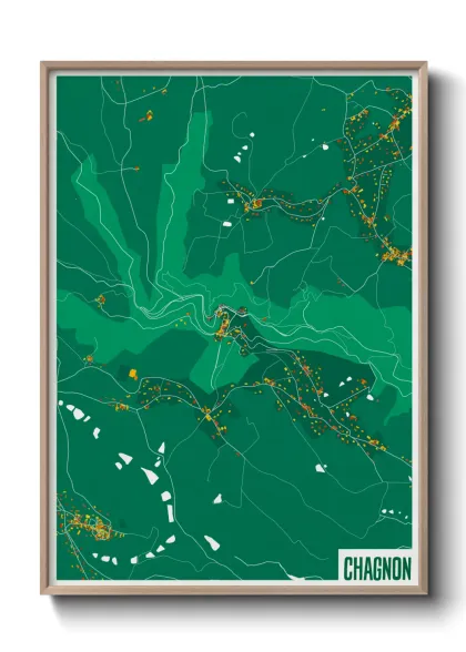 Une affiche de carte sur Chagnon