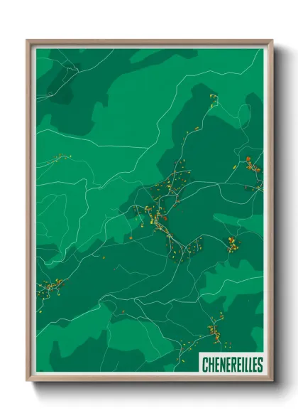 Une affiche de carte sur Chenereilles