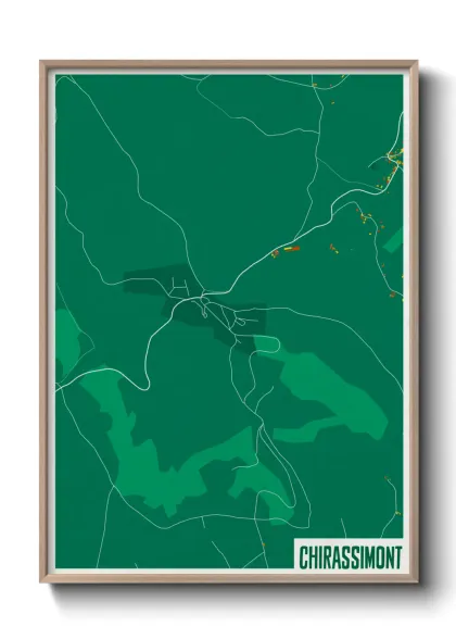 Une affiche de carte sur Chirassimont
